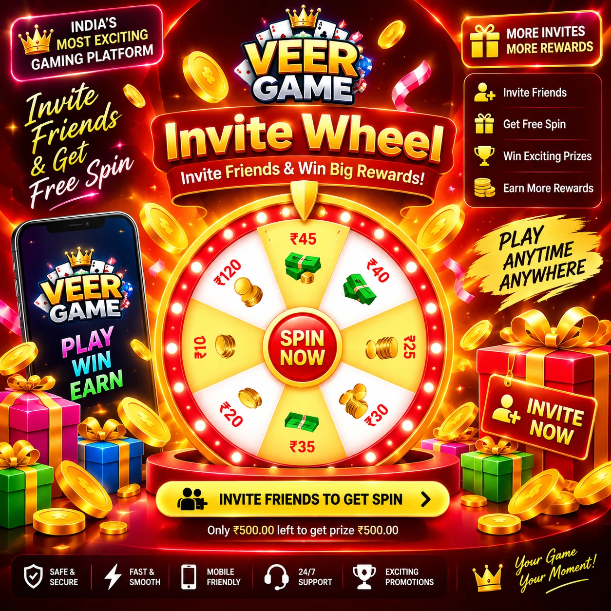 Veer Game Invite Wheel Promotion